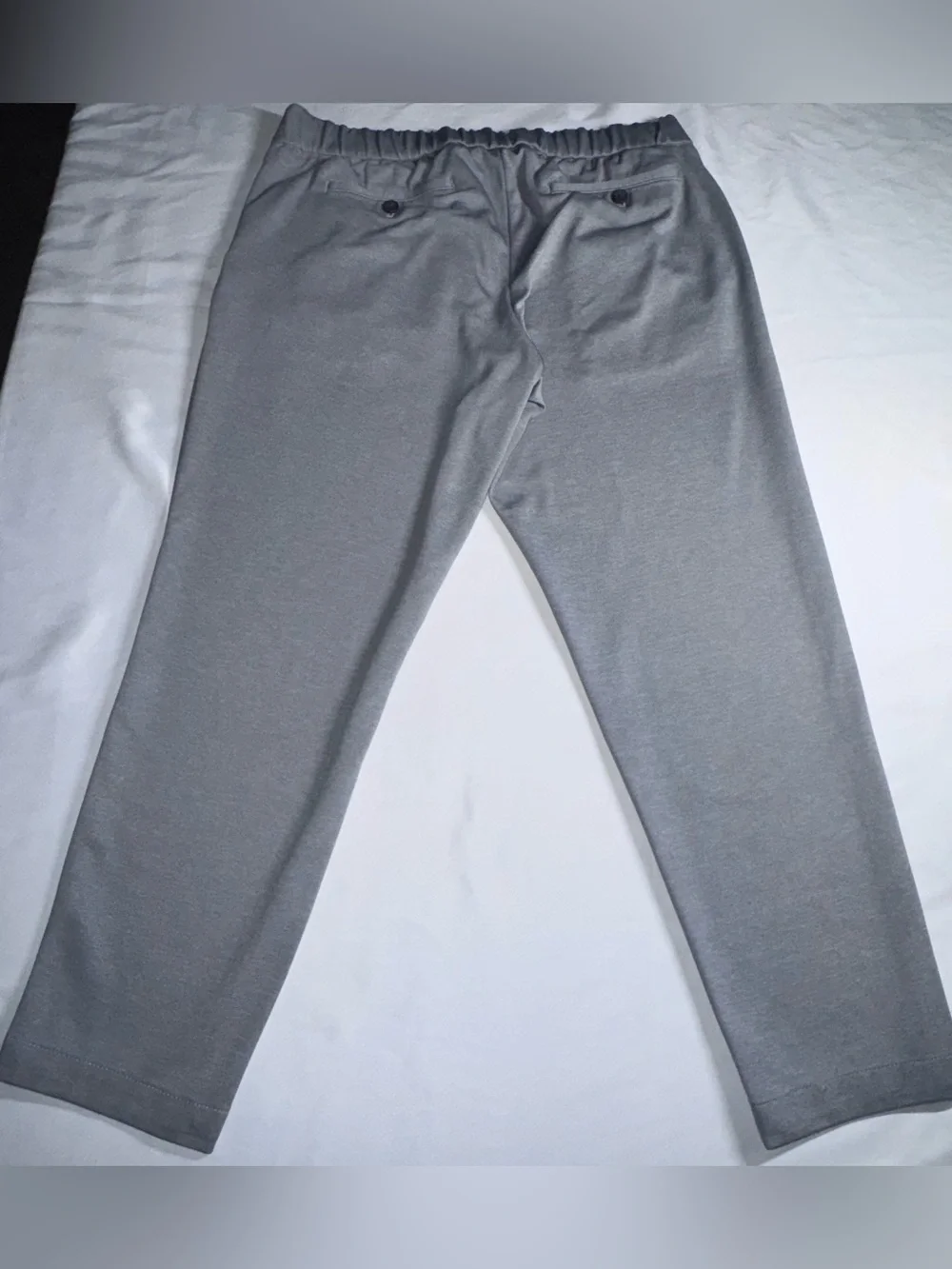 Bobobos Men's Gray Elastic-Waist Casual Pants short length